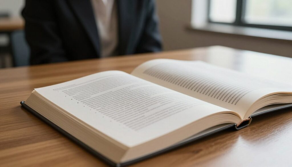 A close-up view of an open book on a polished wooden table, showcasing two distinct types of pages: one side filled with concise, neatly organized bullet points and summaries, while the other displays dense paragraphs of detailed text. The foreground features the pages in sharp focus, revealing textures of paper and ink. In the middle ground, a soft, blurred silhouette of a person in professional business attire, thoughtfully observing the pages, with a slight shadow cast across the table. The background is a softly lit room with warm hues, accentuated by a window allowing natural light to pour in, creating a serene and intellectual atmosphere. This composition evokes contemplation about short versus long content, inviting the viewer to reflect on the differences in information presentation. A close-up view of an open book on a polished wooden table, showcasing two distinct types of pages: one side filled with concise, neatly organized bullet points and summaries, while the other displays dense paragraphs of detailed text. The foreground features the pages in sharp focus, revealing textures of paper and ink. In the middle ground, a soft, blurred silhouette of a person in professional business attire, thoughtfully observing the pages, with a slight shadow cast across the table. The background is a softly lit room with warm hues, accentuated by a window allowing natural light to pour in, creating a serene and intellectual atmosphere. This composition evokes contemplation about short versus long content, inviting the viewer to reflect on the differences in information presentation.
